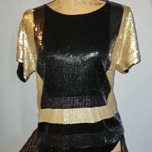 Michael Kors Colorblock Sequined Top
